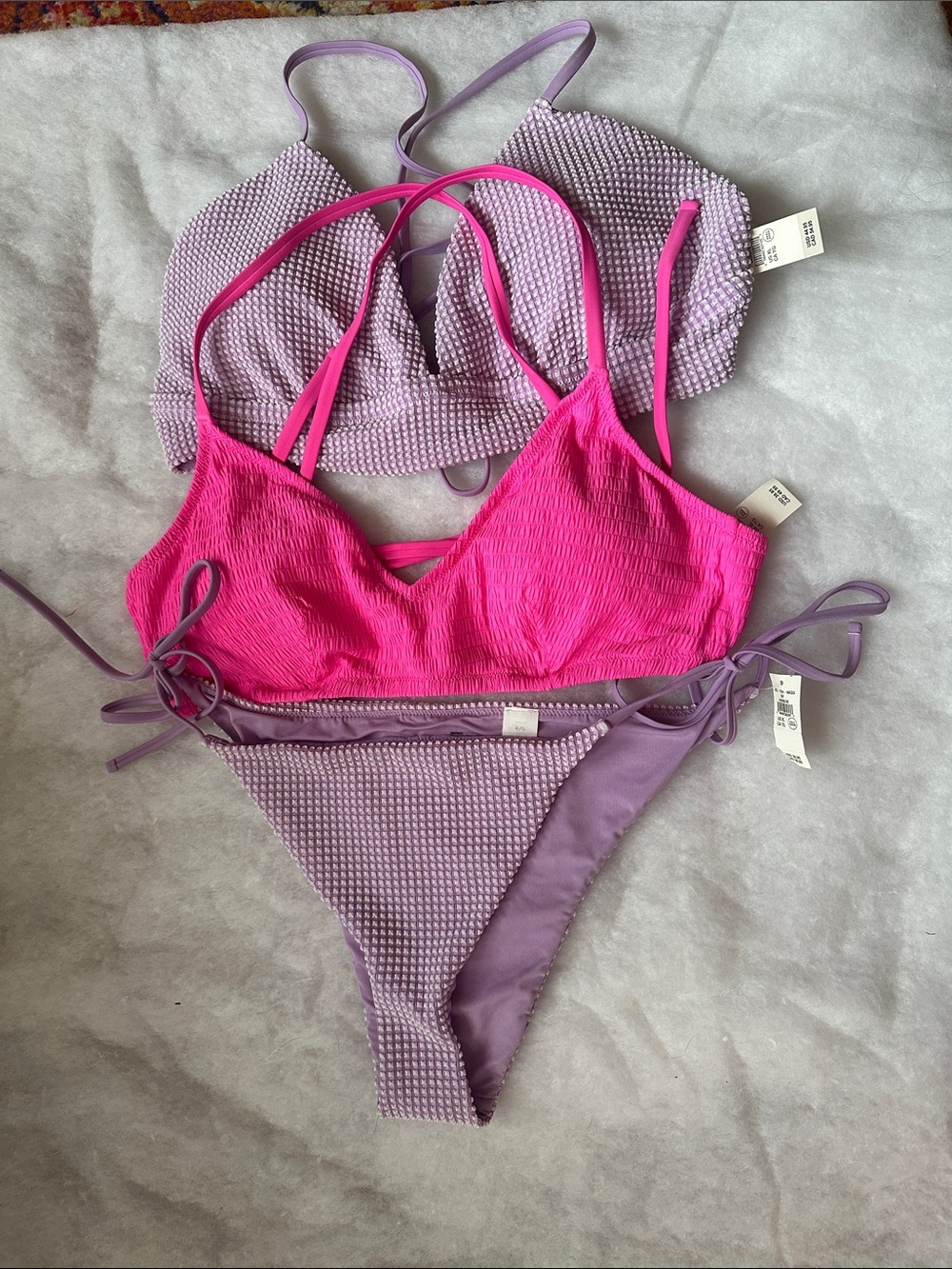 aerie Hot Pink & Lavender Bikini Bundle